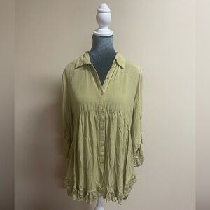 Umgee Yellow Shirt dress Size Small